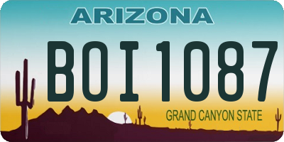 AZ license plate BOI1087