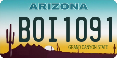 AZ license plate BOI1091