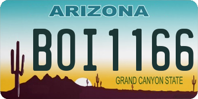 AZ license plate BOI1166
