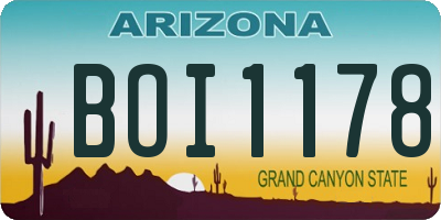 AZ license plate BOI1178
