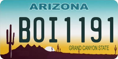 AZ license plate BOI1191