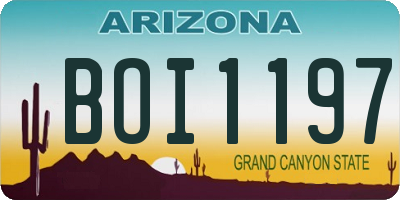 AZ license plate BOI1197