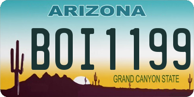 AZ license plate BOI1199