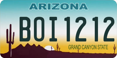AZ license plate BOI1212