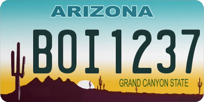 AZ license plate BOI1237