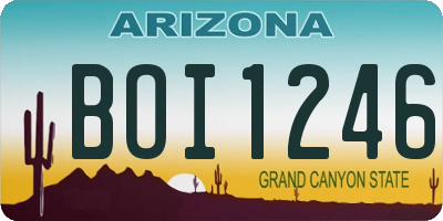 AZ license plate BOI1246