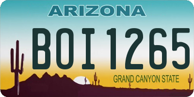 AZ license plate BOI1265