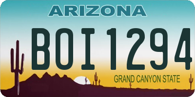 AZ license plate BOI1294