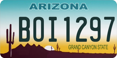 AZ license plate BOI1297