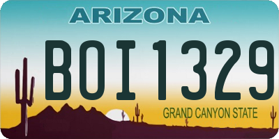 AZ license plate BOI1329