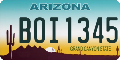 AZ license plate BOI1345
