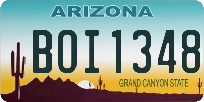 AZ license plate BOI1348