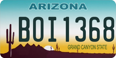 AZ license plate BOI1368