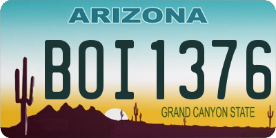 AZ license plate BOI1376