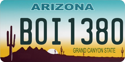 AZ license plate BOI1380