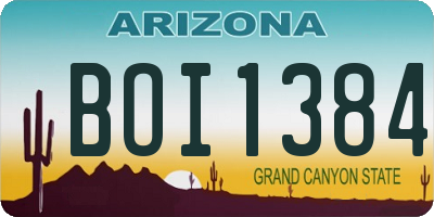 AZ license plate BOI1384