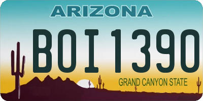 AZ license plate BOI1390