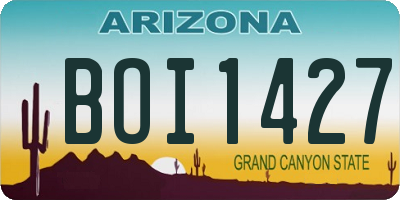 AZ license plate BOI1427
