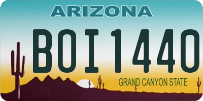 AZ license plate BOI1440