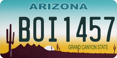 AZ license plate BOI1457