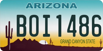 AZ license plate BOI1486