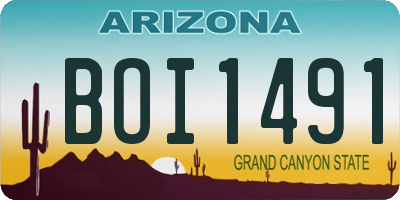 AZ license plate BOI1491