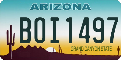 AZ license plate BOI1497