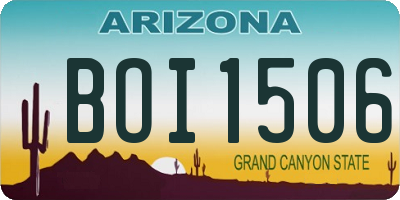 AZ license plate BOI1506