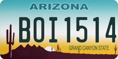 AZ license plate BOI1514