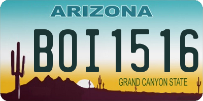 AZ license plate BOI1516