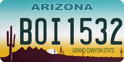 AZ license plate BOI1532
