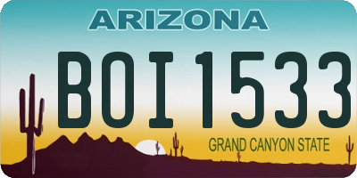 AZ license plate BOI1533
