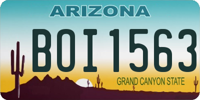 AZ license plate BOI1563
