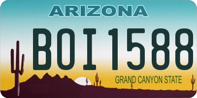 AZ license plate BOI1588