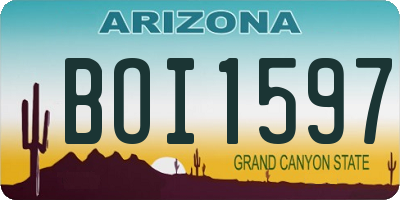 AZ license plate BOI1597