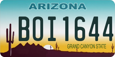 AZ license plate BOI1644