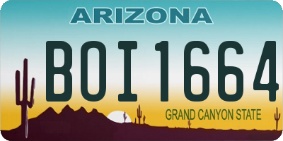 AZ license plate BOI1664