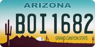 AZ license plate BOI1682