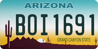 AZ license plate BOI1691