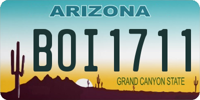 AZ license plate BOI1711