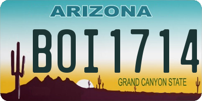 AZ license plate BOI1714