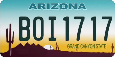 AZ license plate BOI1717