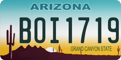 AZ license plate BOI1719
