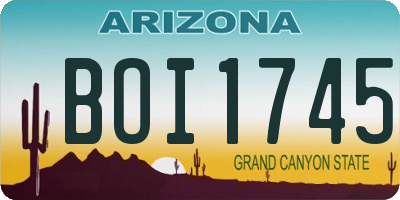 AZ license plate BOI1745