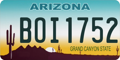 AZ license plate BOI1752
