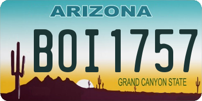 AZ license plate BOI1757