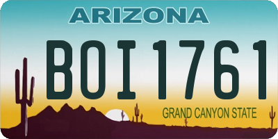 AZ license plate BOI1761