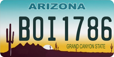 AZ license plate BOI1786