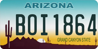 AZ license plate BOI1864