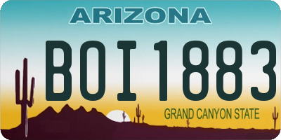 AZ license plate BOI1883